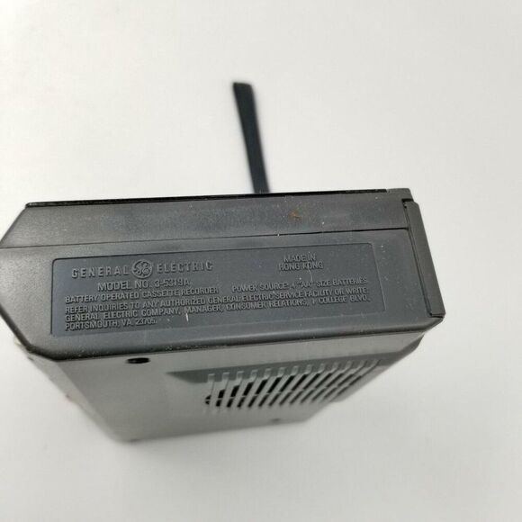 General Electric Black Portable Mini Cassette Tape Voice Recorder Model 3-5319 - Picture 6 of 7